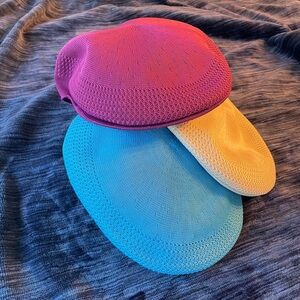 Kangol Vibrant Beret Trio - Purple , Tan, Teal Blue